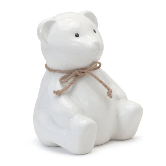 Teddy Bear Bank | White