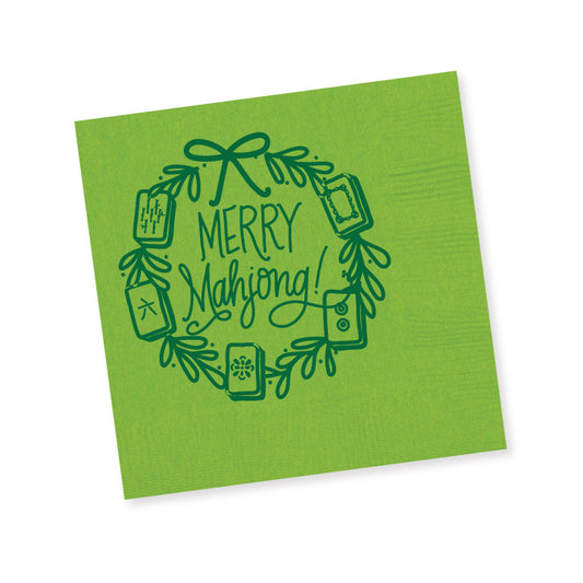 Napkins | Lime Green Merry Mahjong