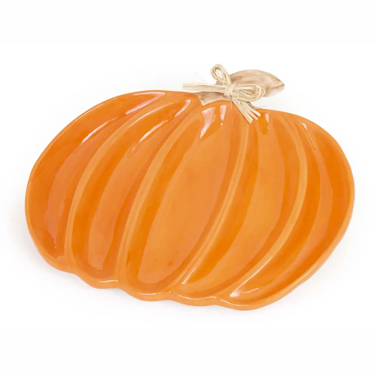 12" Long Divided Pumpkin Platter Fall
