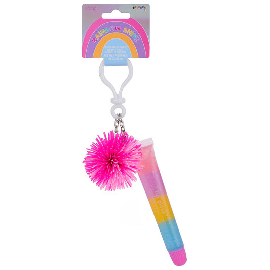 Rainbow Shine Lip Gloss/Keychain Set