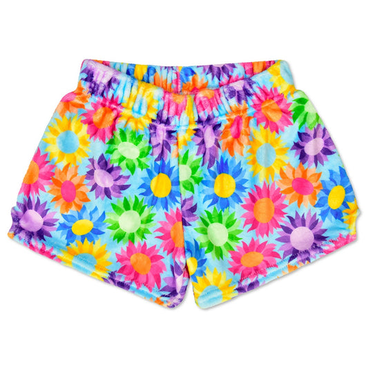 Plush Shorts | Colorful Sunflowers