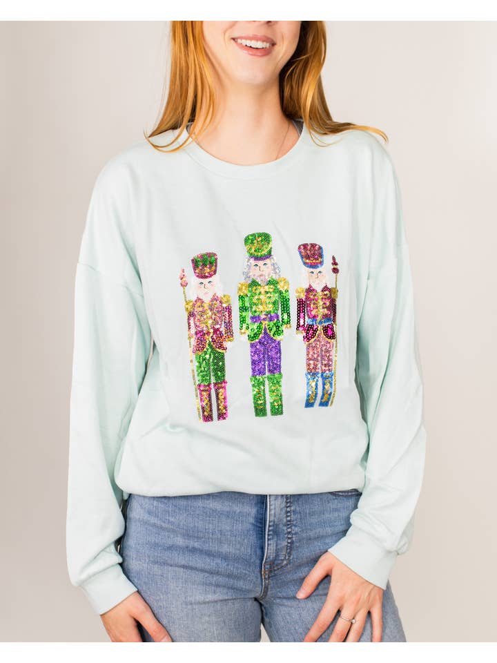 Candy Nutcracker Sequin Sweatshirt