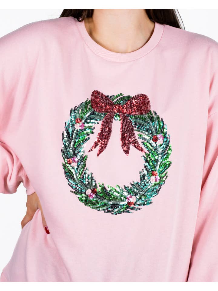 Clara Wreath Sequin Sweatshirt