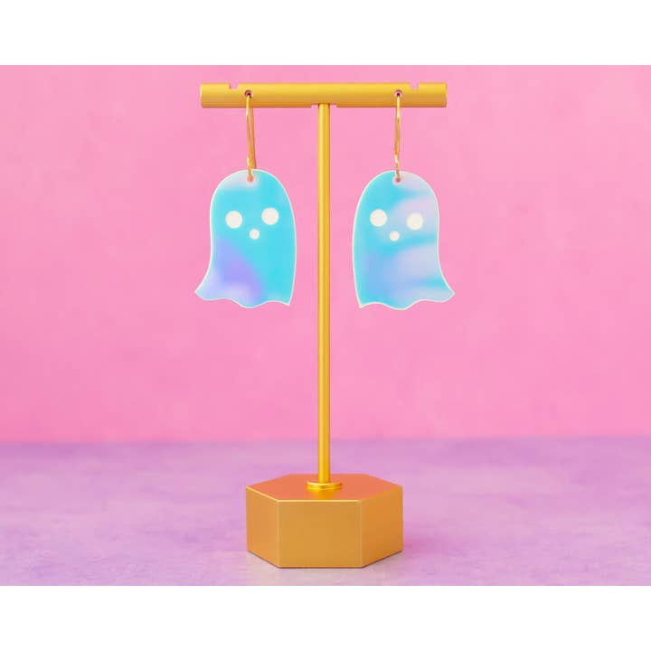 Cute Ghost Halloween Earrings | Holographic Acrylic