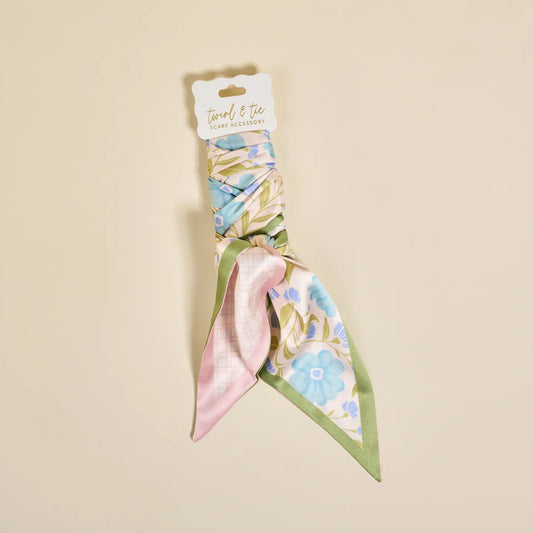 Twirl & Tie Scarf Accessory | Poppin' Petals Aqua