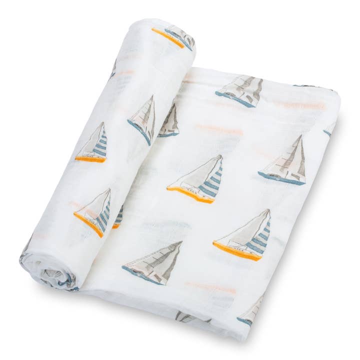 Muslin Swaddle Blanket | Sailing Away