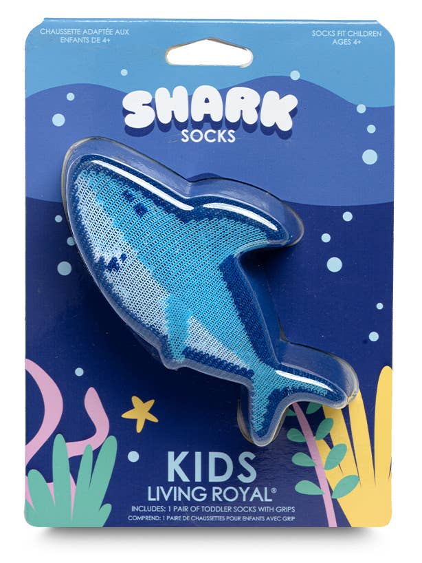 3D Packaged Crew Socks | Smiley Shark