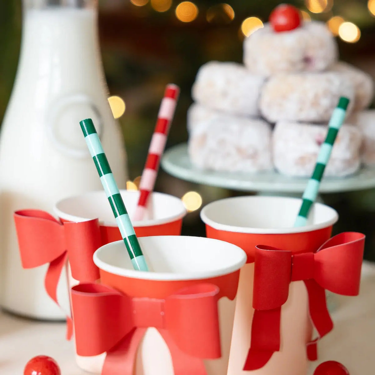 Red/Pink & Green/Mint Straw Set