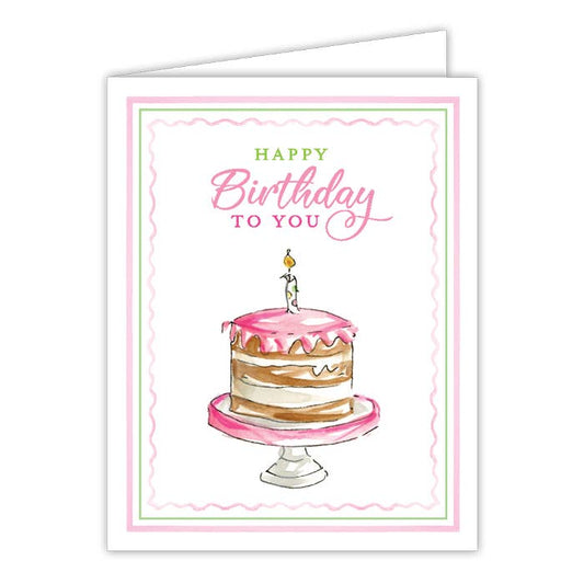 Greeting Card | First Birthday | Pink Cake
