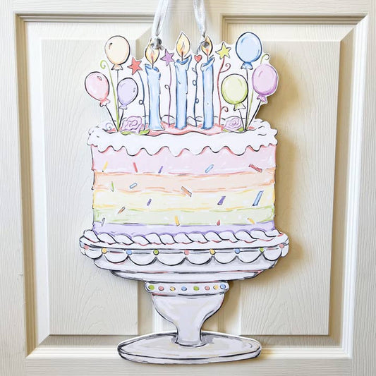 Door Hanger | Pastel Birthday Cake