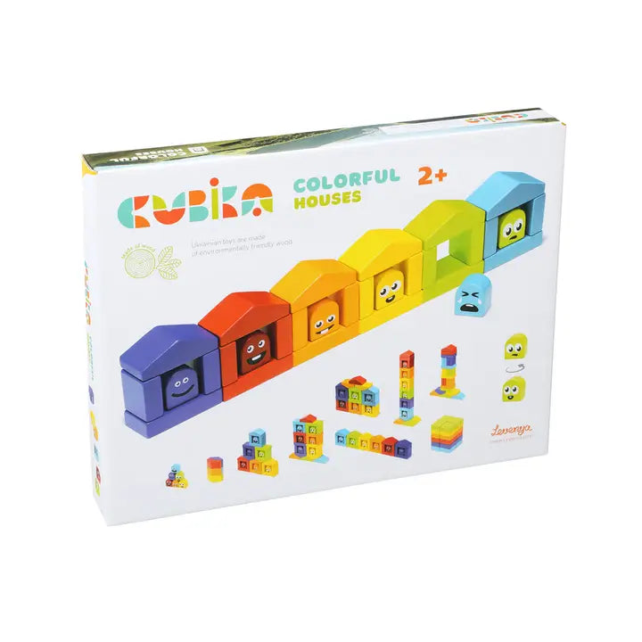 Cubika | Wooden Construction Set | Colorful Houses
