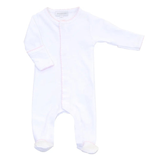 Essentials Footie | Pink Trim