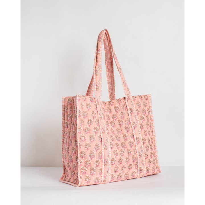 Layla Pink Quilted Tote