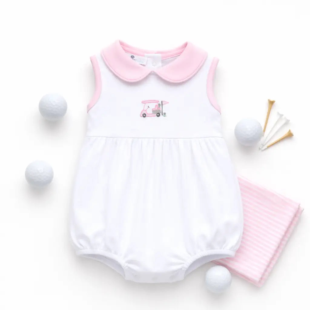 Little Golfer Collared Bubble | Pink