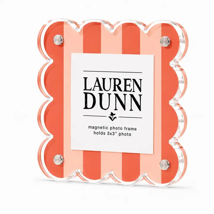 Scalloped Acrylic Frame | Coral Kiss