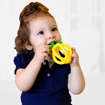 Bitzy Biter Teething Ball Baby Teether | Lemon