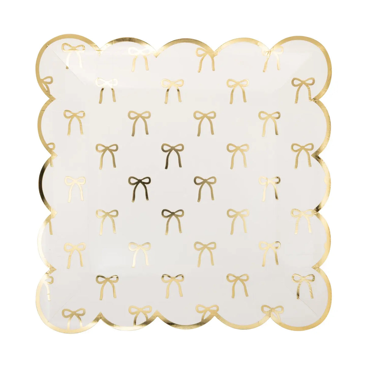 Gold Bows Paper Plates