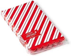 Peppermint Twist Dinner Napkin/Guest Towel | Scalloped Edge