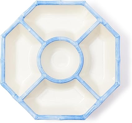French Blue Bamboo Touch Chip and Dip Bowl | Melamine