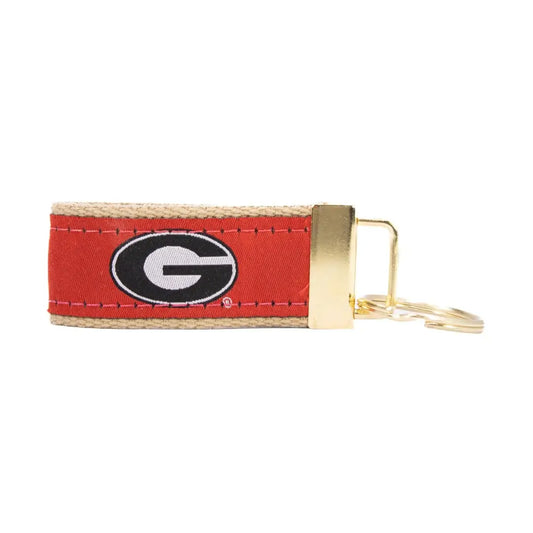 Woven Ribbon Keychain | Georgia Red