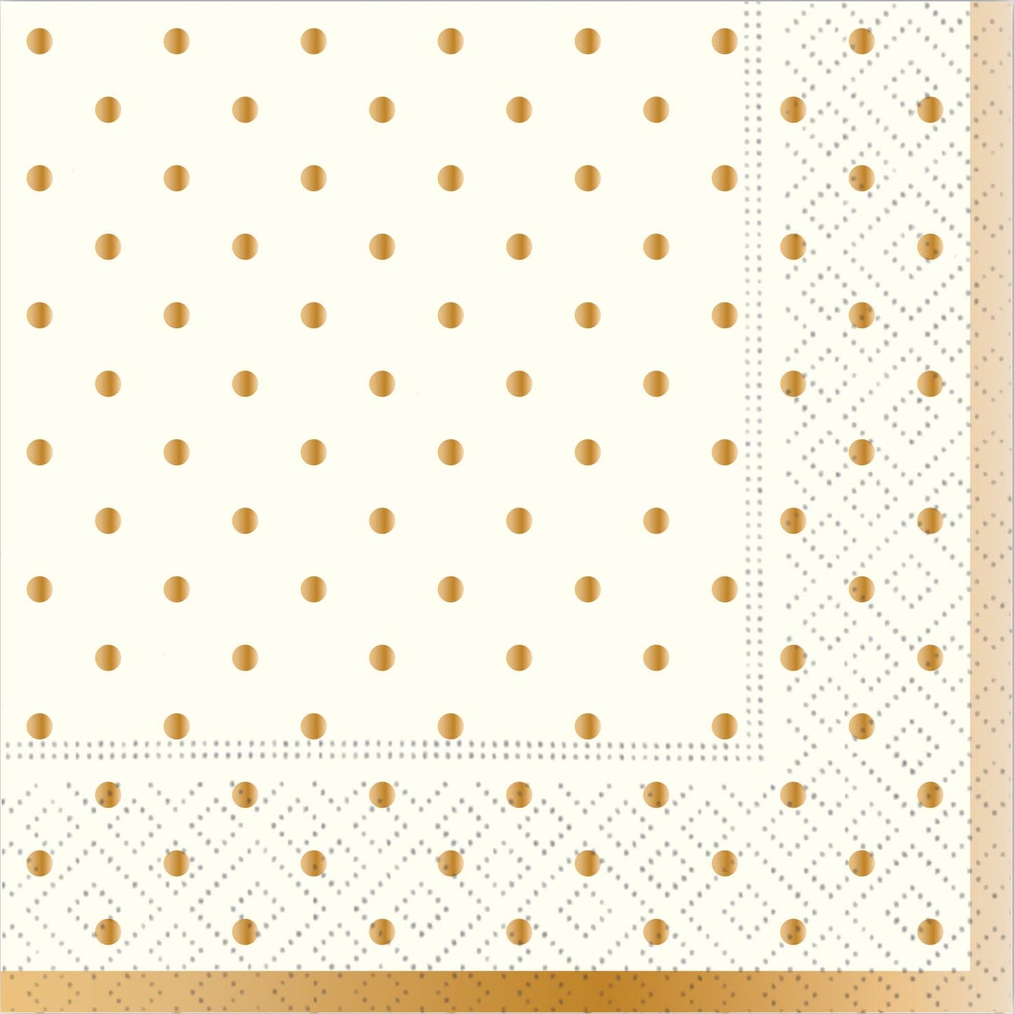 Cocktail Napkins | Gold Swiss Dots | Cream