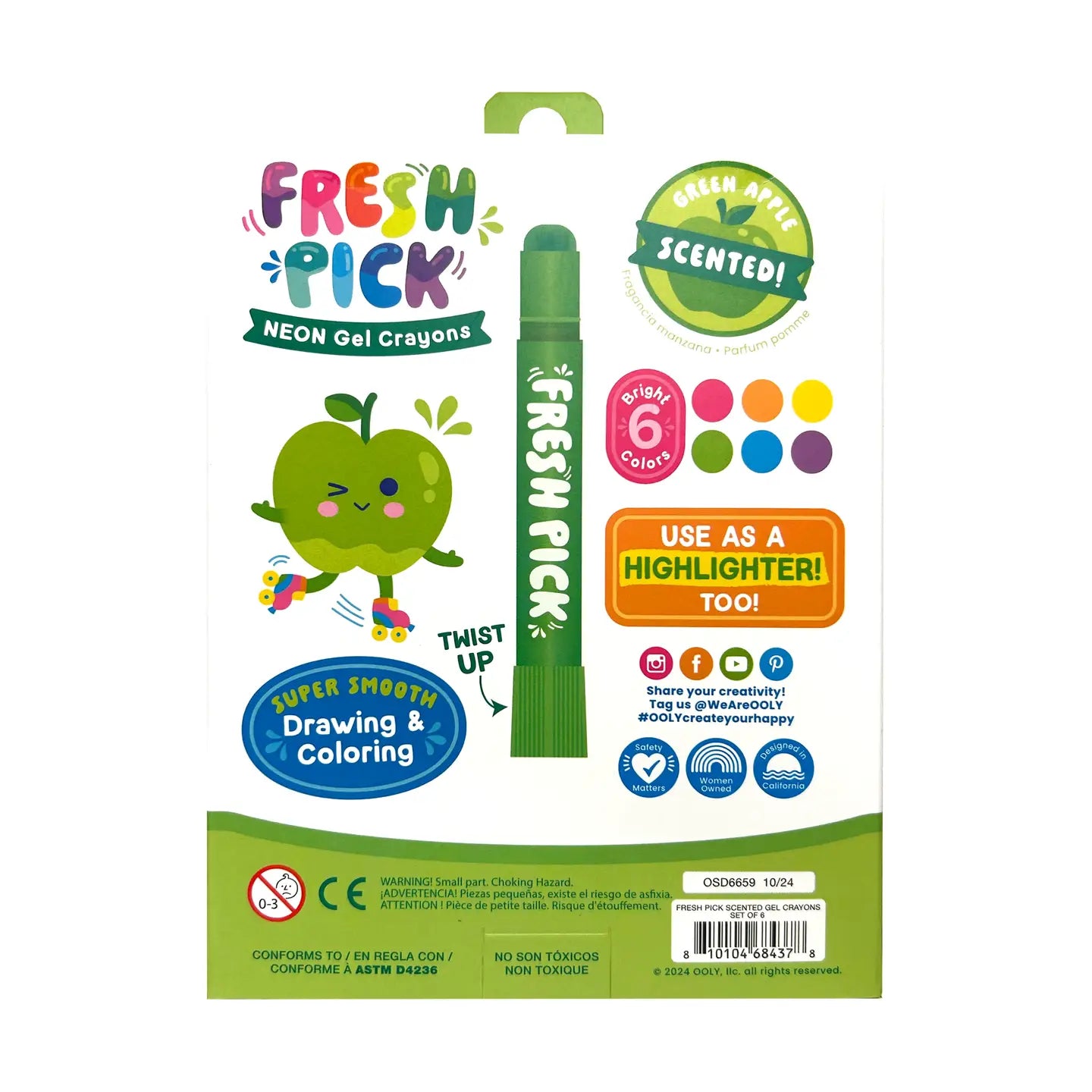 Fresh Pick: Apple Scented Gel Crayons (Set of 6)