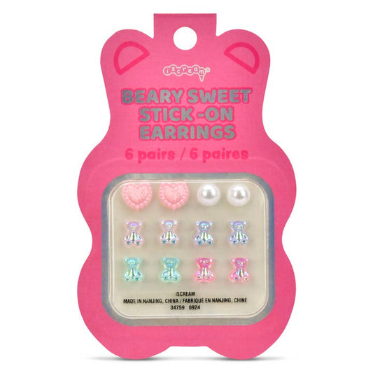 Beary Sweet Stick On Earrings