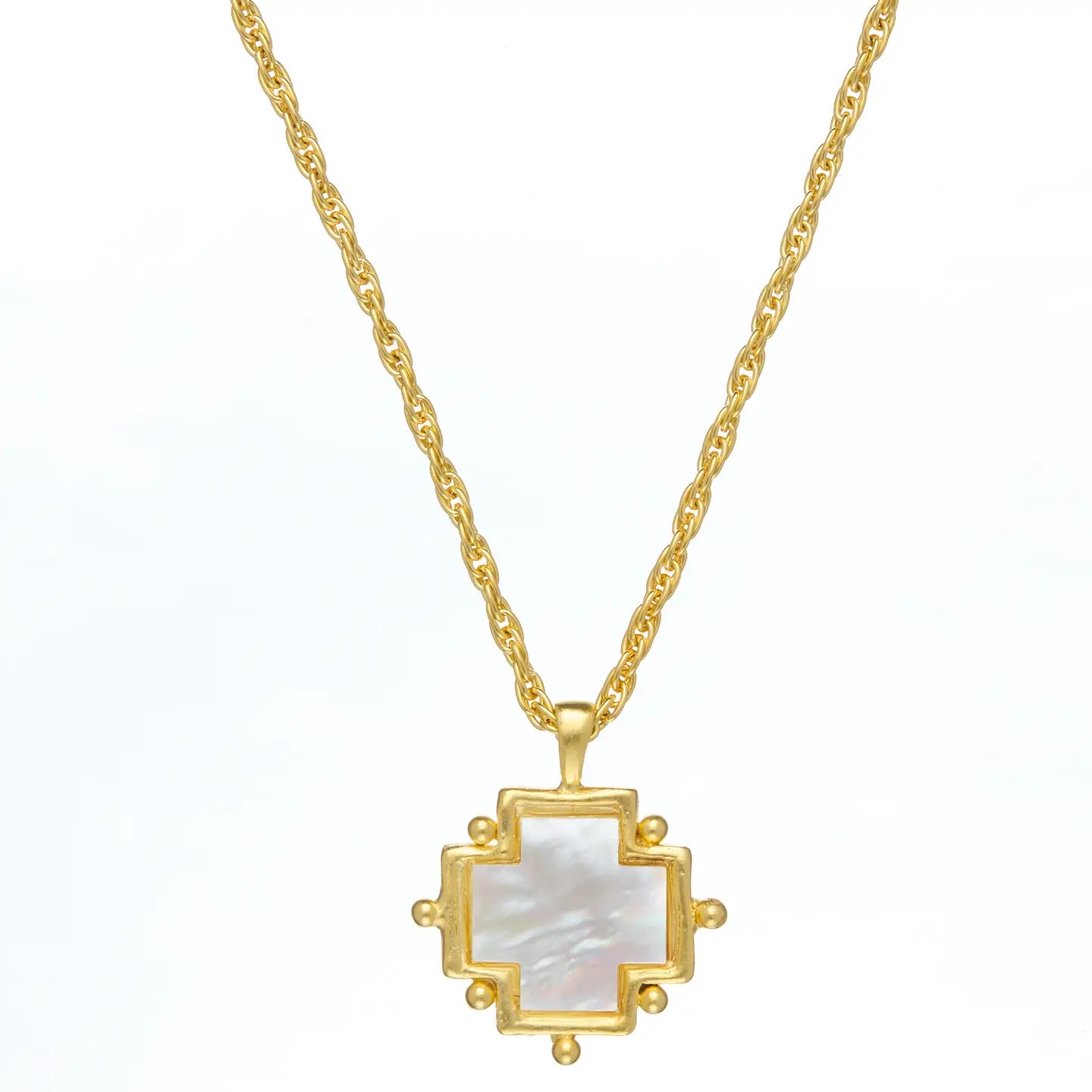 Mother of Pearl Cross Necklace