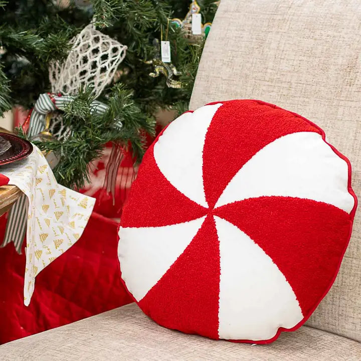 Pillow | Peppermint | White/Red