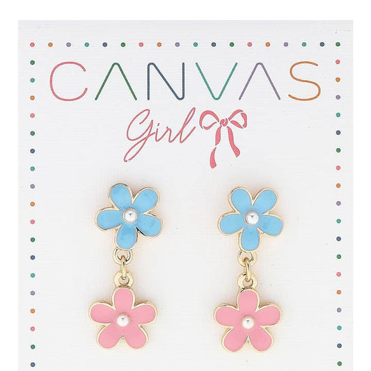 Hazel Flower Power Enamel Children's Earrings