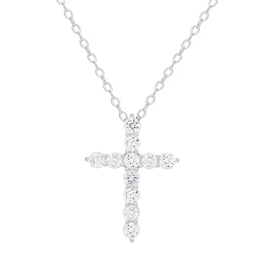 Necklace | Sterling Silver | Cubic Zirconia | Cross