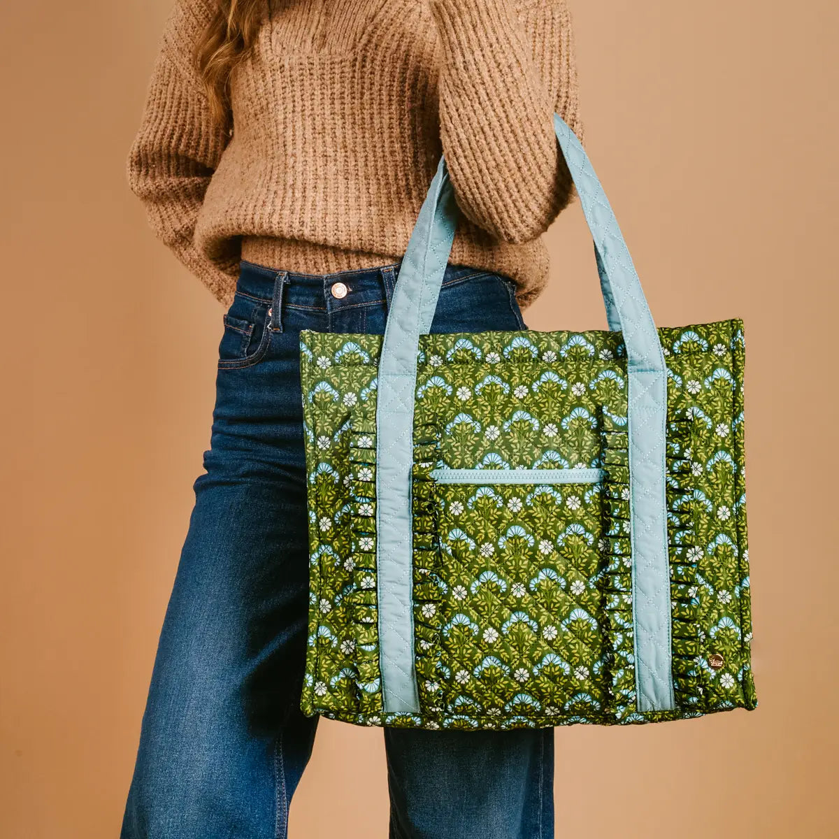 The Everyday Quilted Tote Bag | Everbloom Forest Green