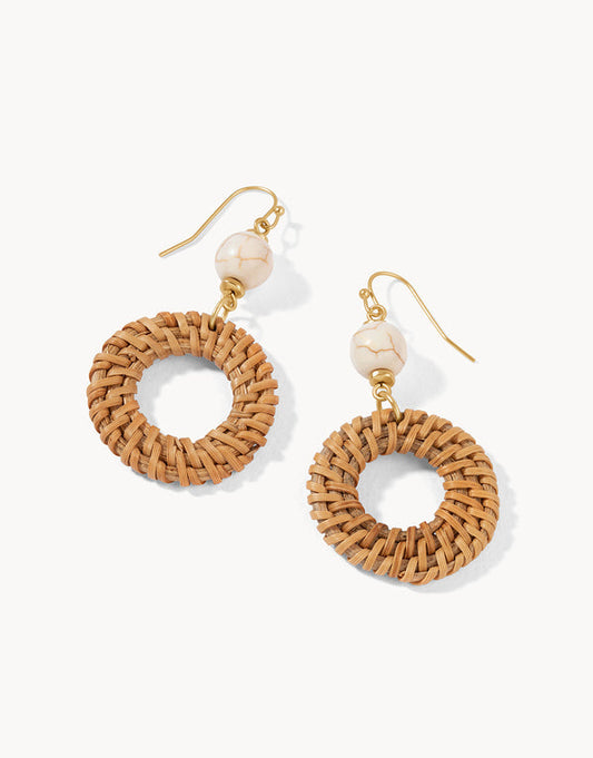 Woven Ring Earrings Taupe
