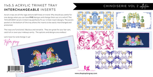 Acrylic Trinket Tray Inserts | Chinoiserie Vol 2