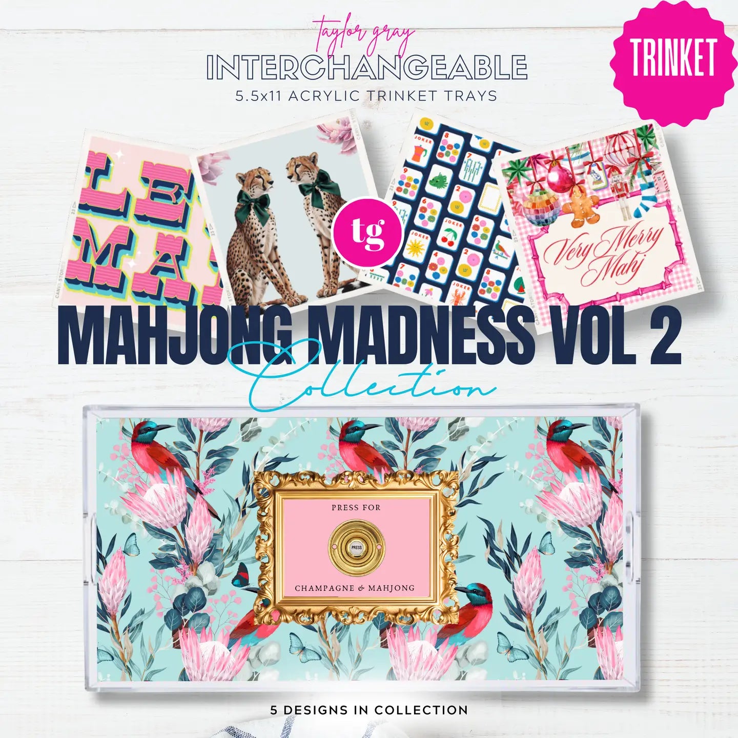 Acrylic Trinket Tray Inserts | Mahjong Madness Vol 2