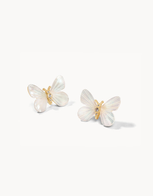 Monarch Carved Earrings Mother-of-Pearl