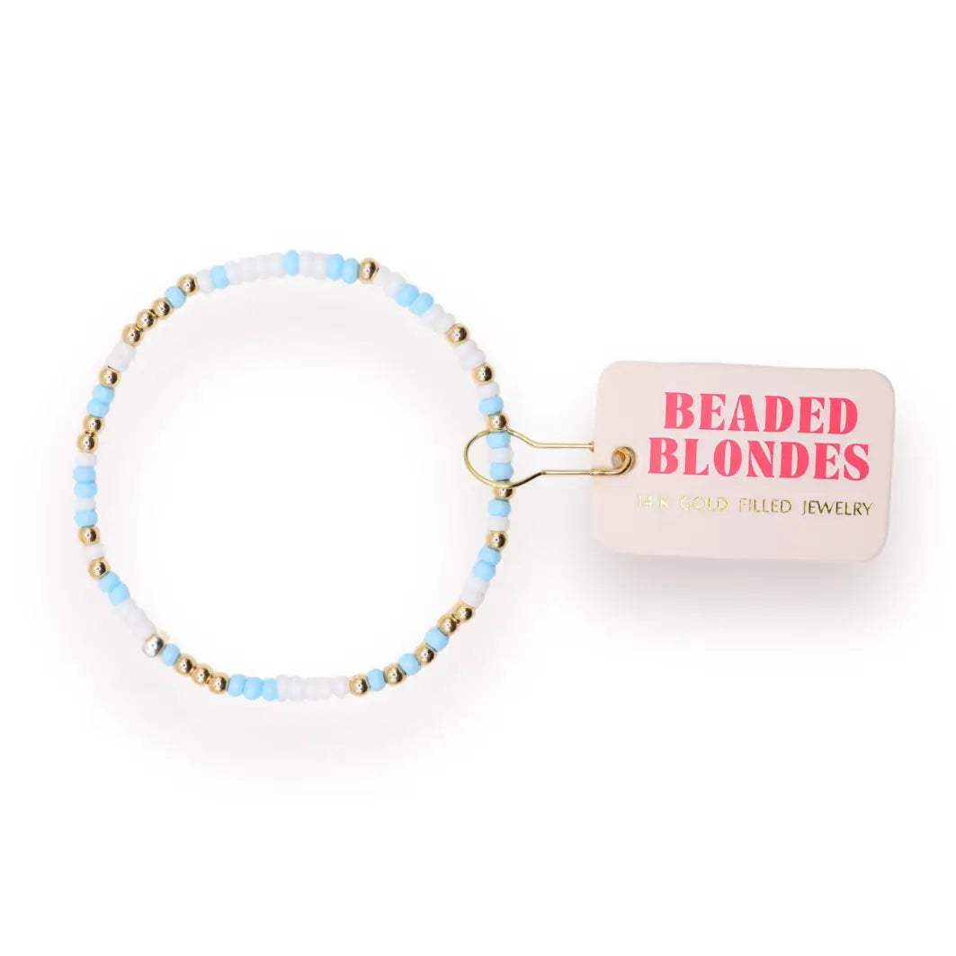Powder Blue and White Sprinkle Bracelet