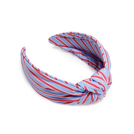 Stripes Knotted Headband | Red/Blue