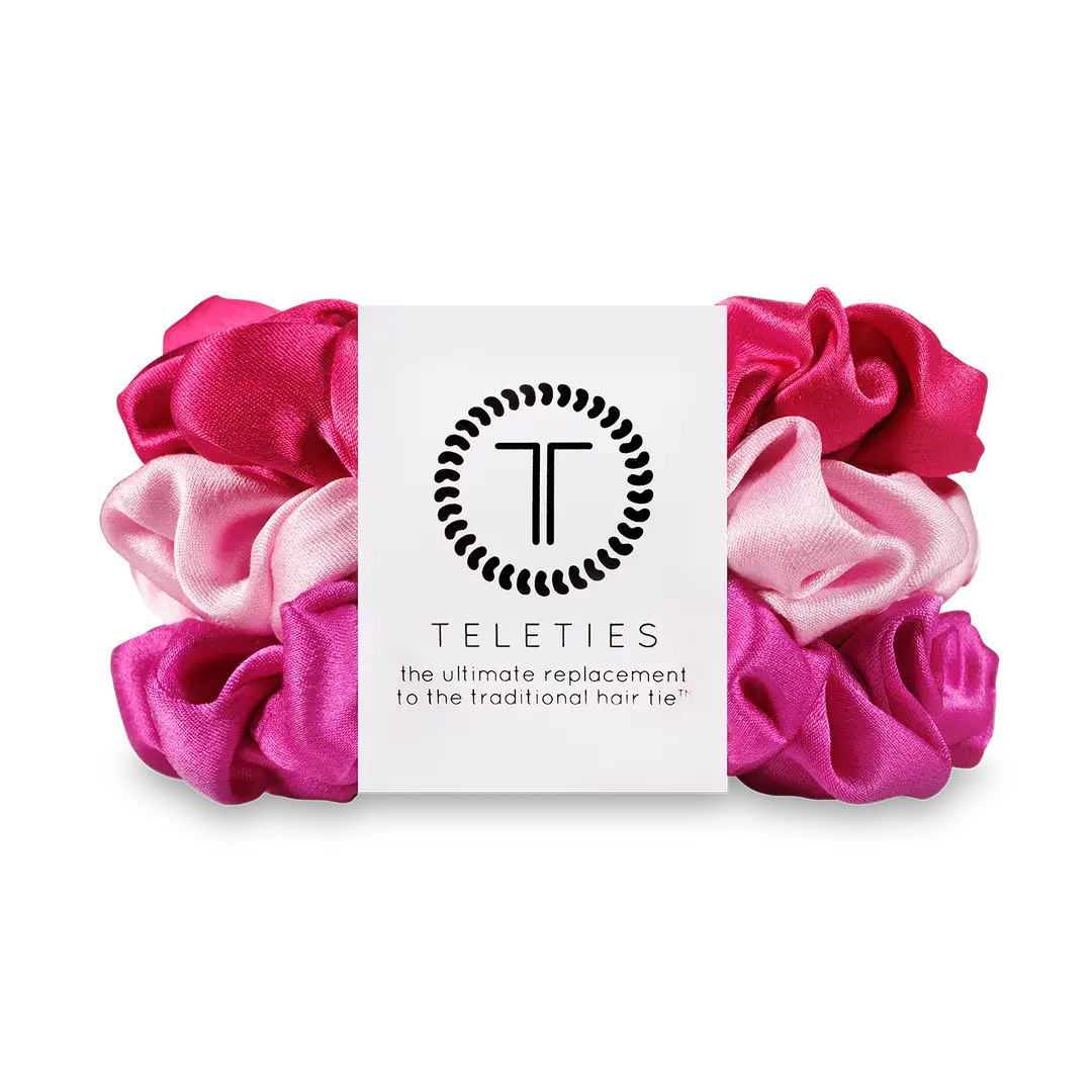 Teleties Silk Scrunchies | Rose All Day | Small