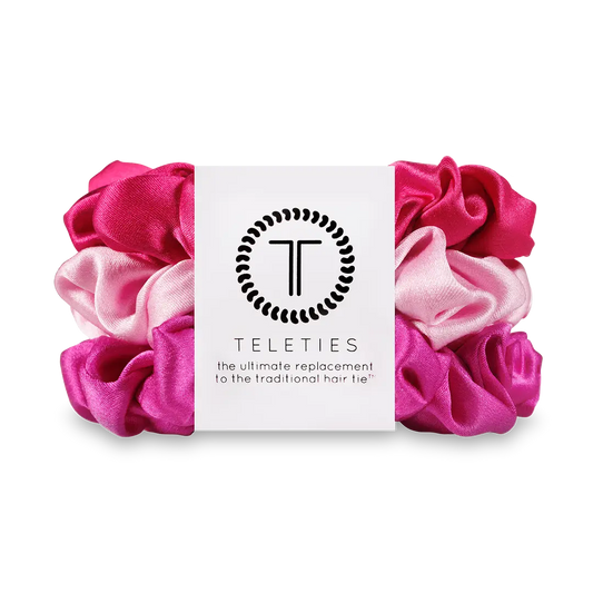 Teleties Silk Scrunchies | Rose All Day | Small