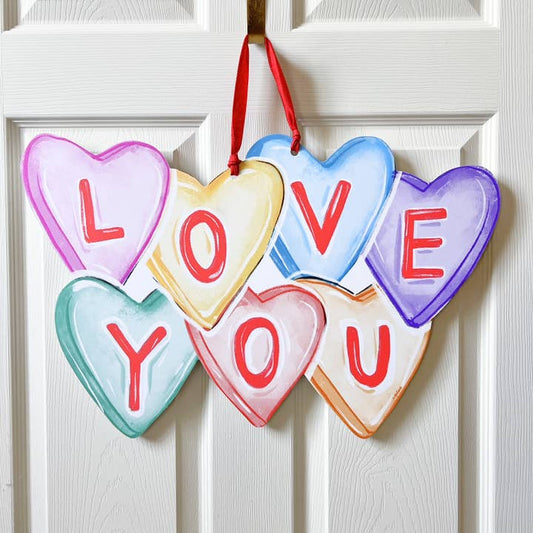 Door Hanger | Love You Conversation Hearts