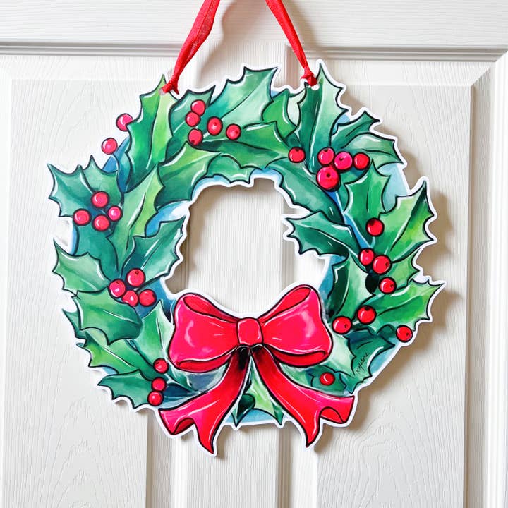 Door Hanger | Holly Wreath