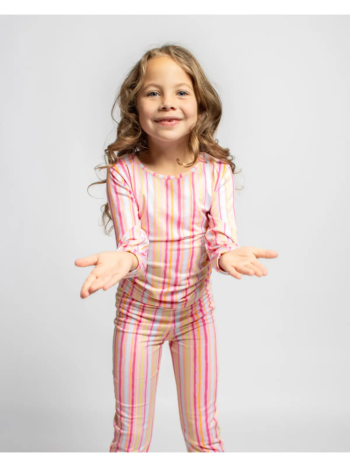 Kid's Addie Stripe Long Sleeve Pajamas