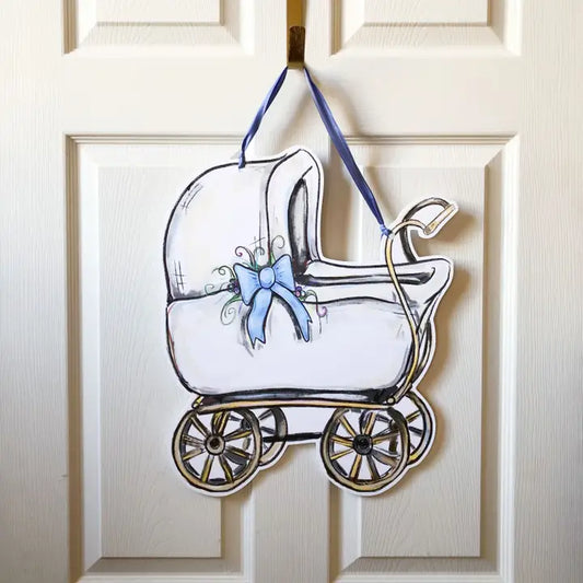 Door Hanger | Baby Carriage | Blue