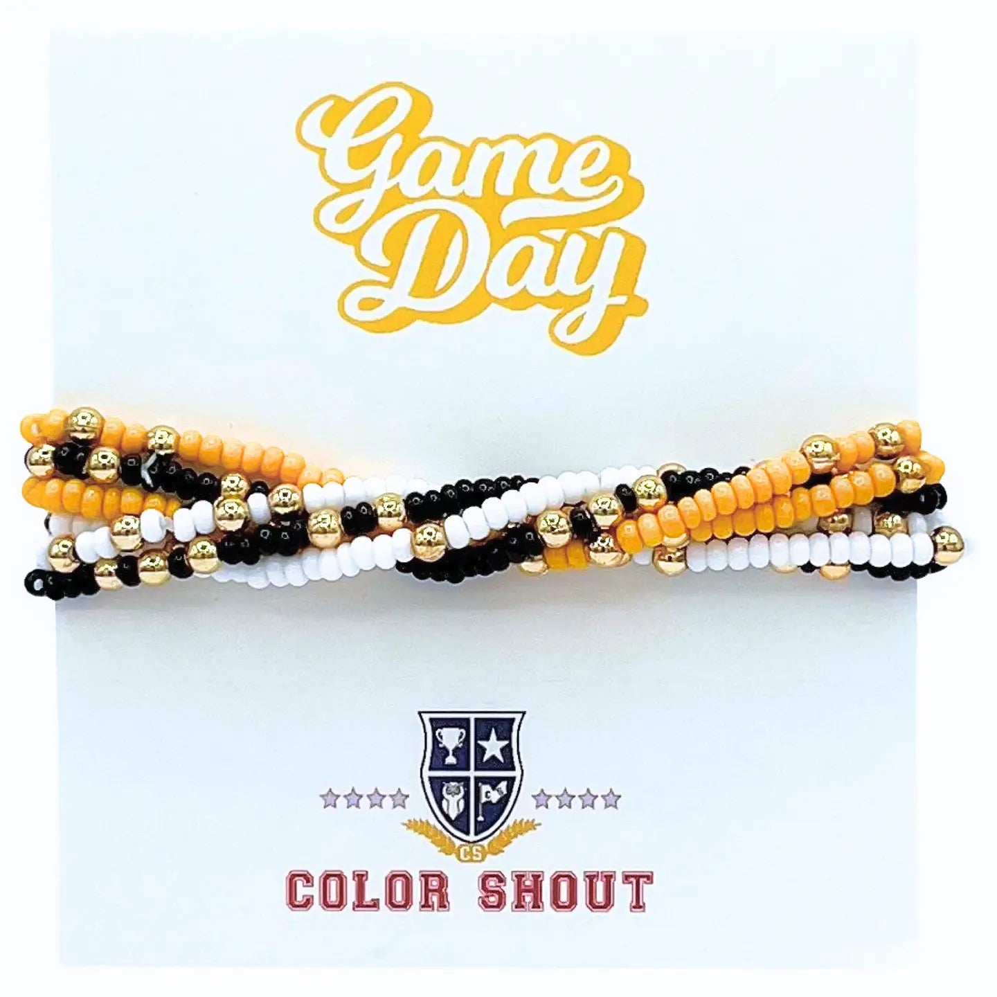 Gameday Bracelet Set | Black/Yellow/White