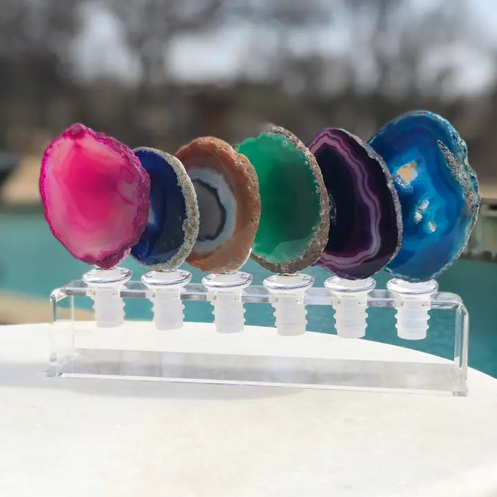 Agate Wine Stopper | Teal