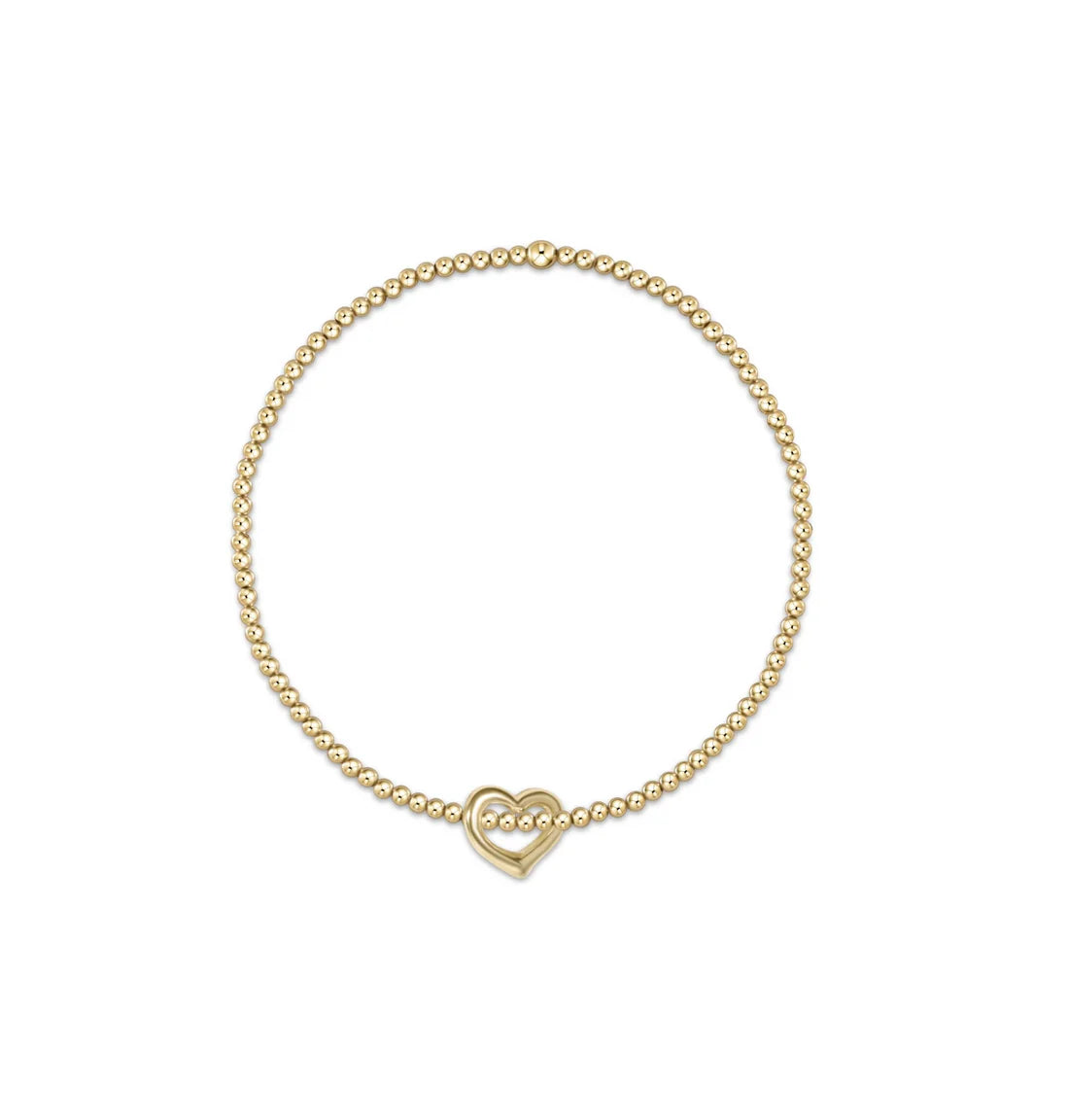 egirl | Classic Gold 2.5mm Bead Bracelet | Love Gold Charm
