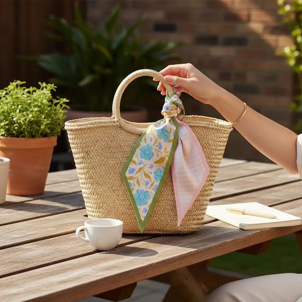 Twirl & Tie Scarf Accessory | Poppin' Petals Aqua