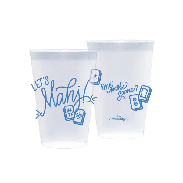 Let's Mahj! Frosted Cups | Blue