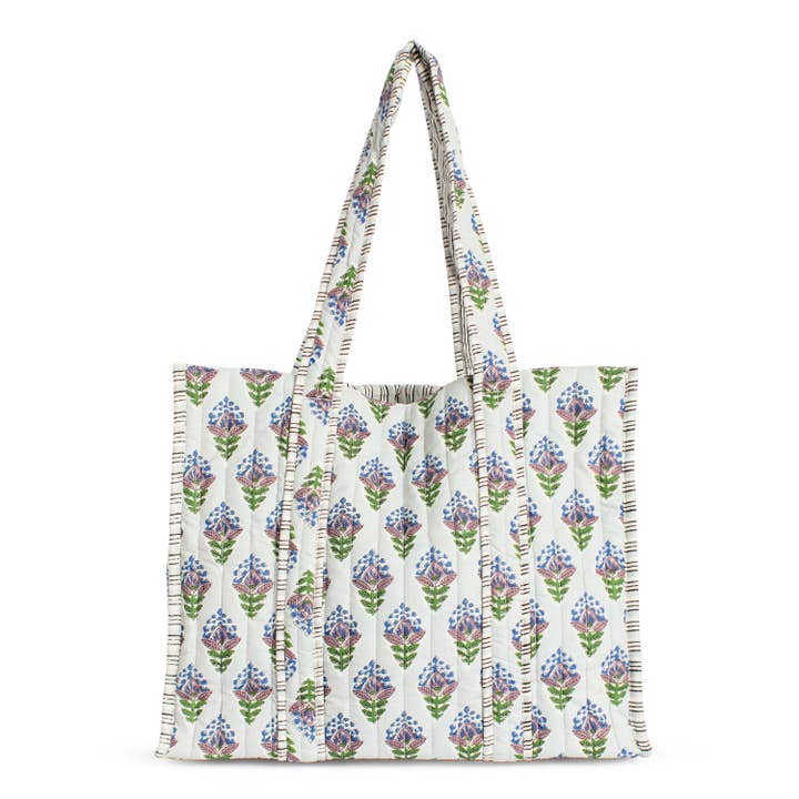 Leighton Blue Quilted Tote